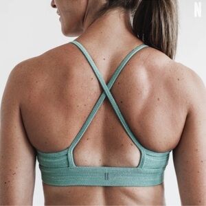 NWT NOBULL Women's High-Neck Sports Bra - XS - Blue Melange